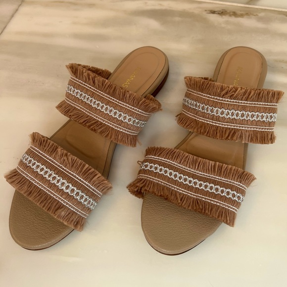 Kaanas Metallic Frayed Sandals - Picture 1 of 4